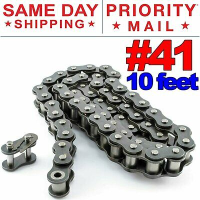 #41 Roller Chain X 10 Feet + Free Connecting Links + Same Day Expedited Shipping