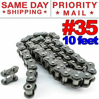 #35 Roller Chain X 10 Feet + Free Connecting Links + Same Day Expedited Shipping