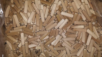 1/2" X 2" Grooved Fluted Wooden Dowel Pin 50, 100, 250, 500, 1000, Wood Pieces
